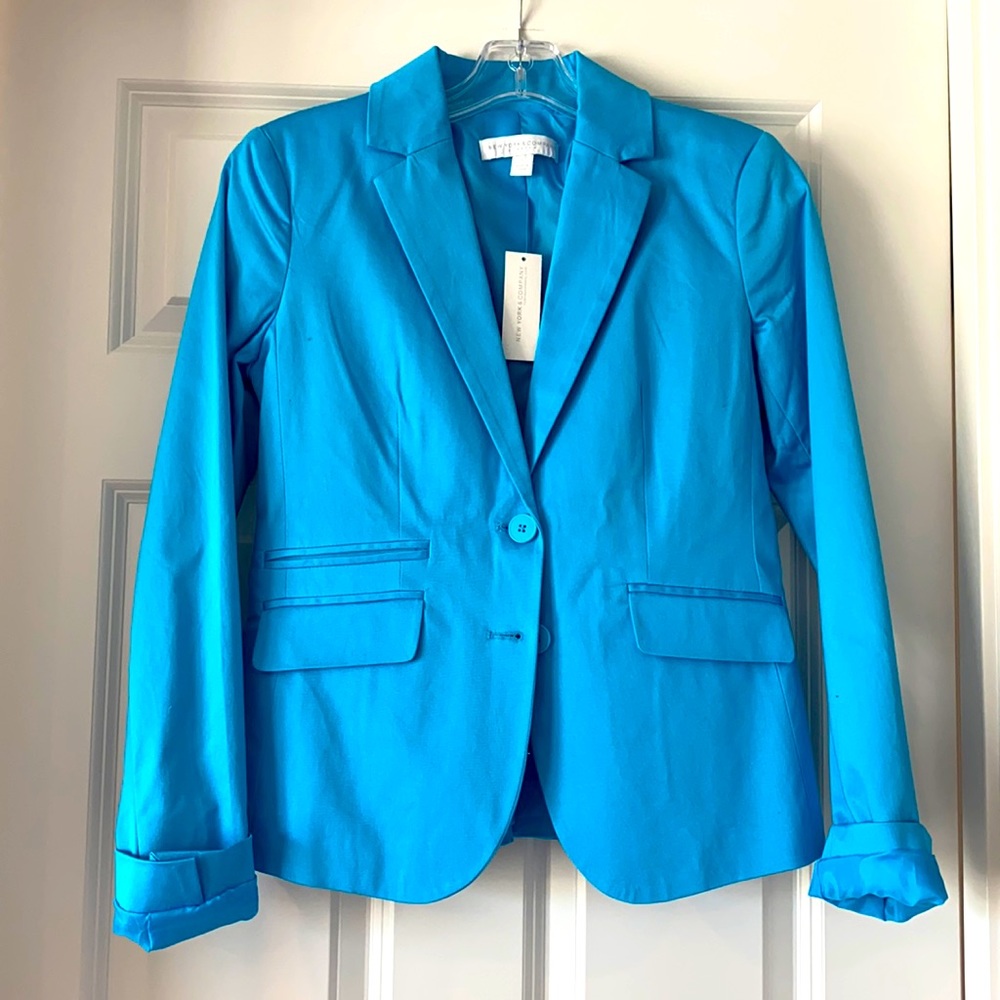 New York & Company Light Blue Blazer